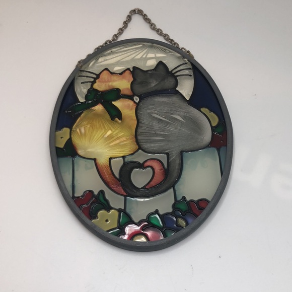 Joan Baker Designs Suncatcher Stained Glass Decor for Cat lovers Heart - Picture 4 of 9